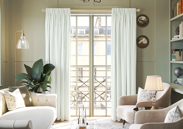 Lace Stripes, Emerald - Made to Measure Curtains - Image 3